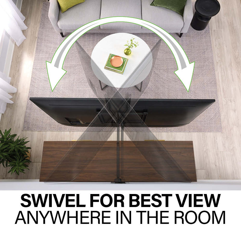 Sanus Medium Adv Full-Motion 4D + Shift TV Mount VMF822-B2, wall mount swivel viewing-angle diagram
