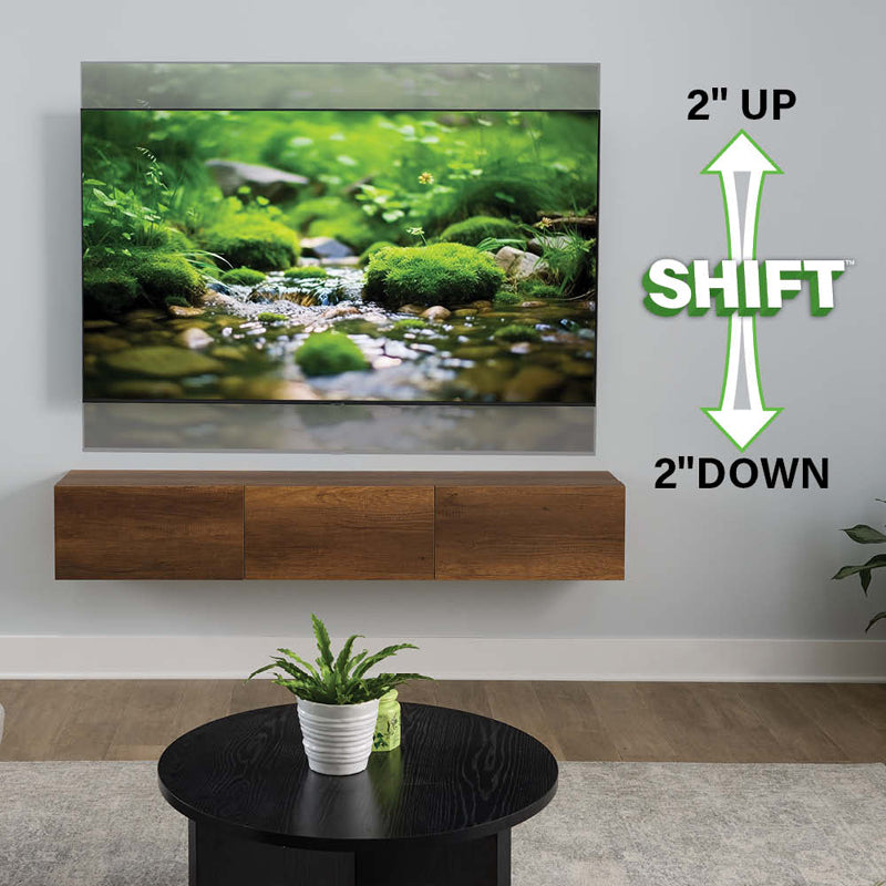 Sanus Small Adv Full-Motion 4D + Shift TV Mount VSF817-B2, wall-mounted television vertical shift feature