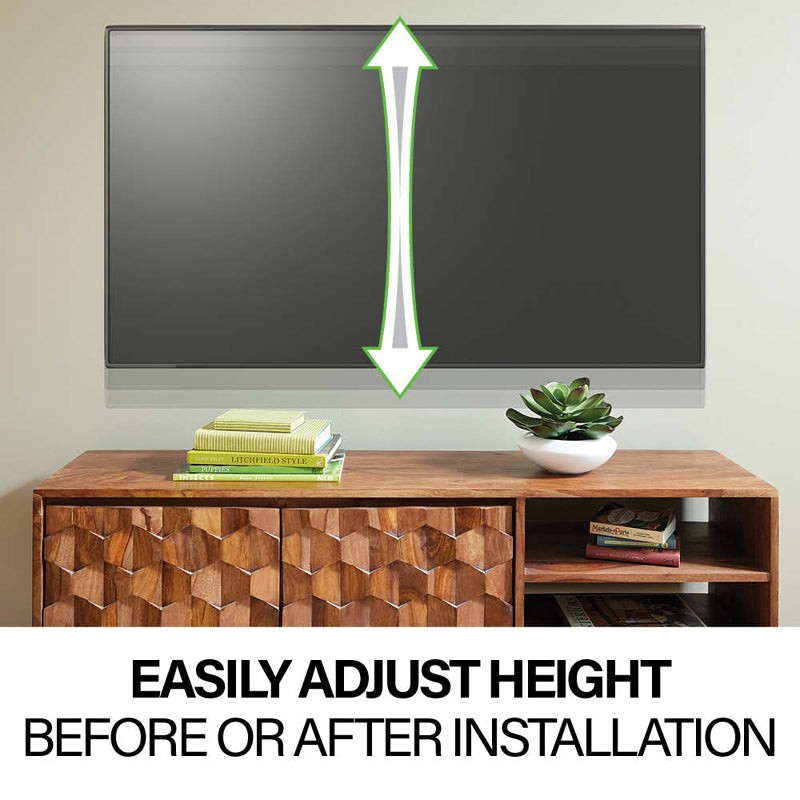 Sanus Small Adv Full-Motion 4D + Shift TV Mount VSF817-B2, wall-mounted television height-adjustment feature