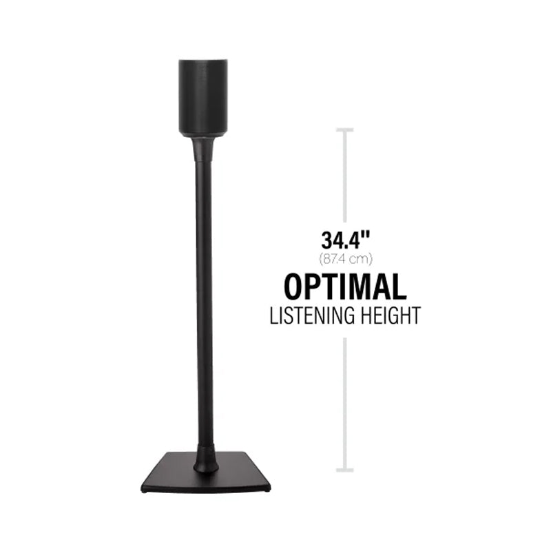 Sanus Fixed Speaker Stands WSSE12-B2, speaker stand optimal listening-height diagram