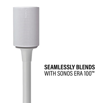 Sanus Fixed Speaker Stands WSSE12-W2, speaker fitted on white stand