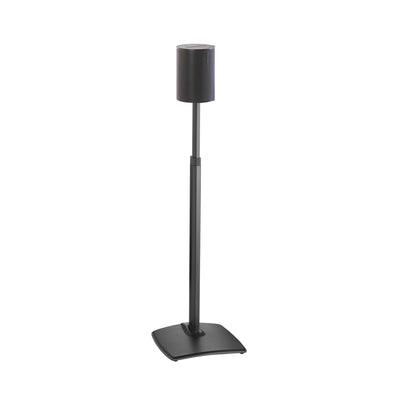 Sanus Height Adjust Speaker Stands WSSE1A2-B2, black speaker floor stand front view