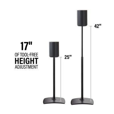 Sanus Height Adjust Speaker Stands WSSE1A2-B2, speaker floor stand adjustable height options