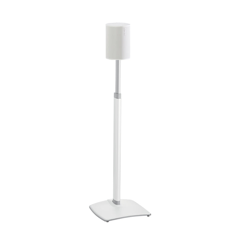 Sanus Height Adjust Speaker Stands WSSE1A2-W2, white speaker floor stand front view
