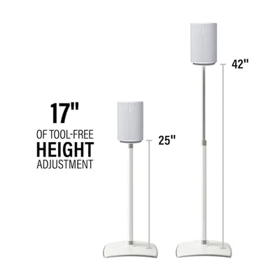 Sanus Height Adjust Speaker Stands WSSE1A2-W2, speaker stand height adjustment comparison