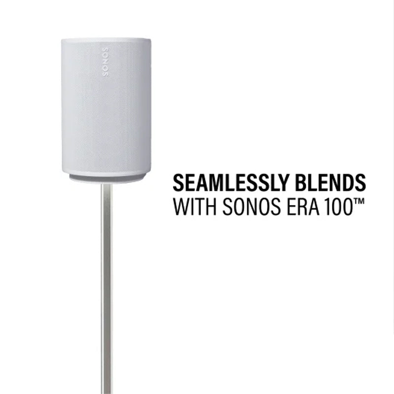 Sanus Height Adjust Speaker Stands WSSE1A2-W2, speaker stand installed with white speaker
