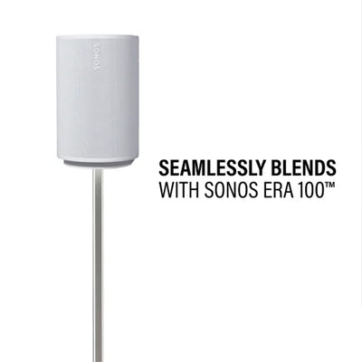 Sanus Height Adjust Speaker Stands WSSE1A2-W2, speaker stand installed with white speaker