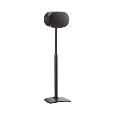 Sanus Height Adjust Speaker Stands WSSE3A2-B2, black speaker floor stand front view