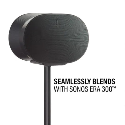 Sanus Height Adjust Speaker Stands WSSE3A2-B2, black speaker cradle detail
