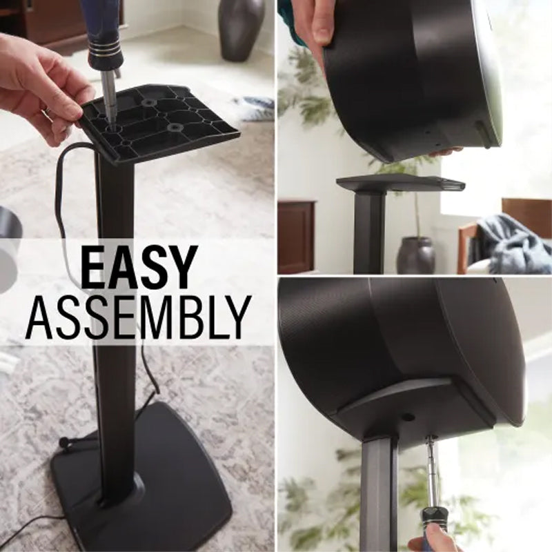 Sanus Height Adjust Speaker Stands WSSE3A2-B2, speaker floor stand assembly steps