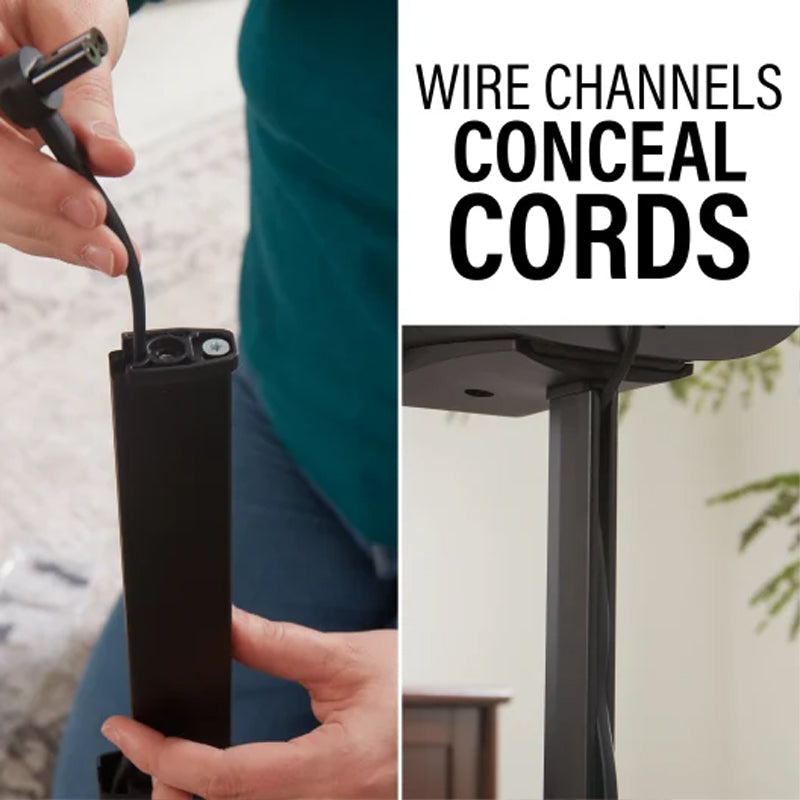 Sanus Height Adjust Speaker Stands WSSE3A2-B2, speaker floor stand cable management channels