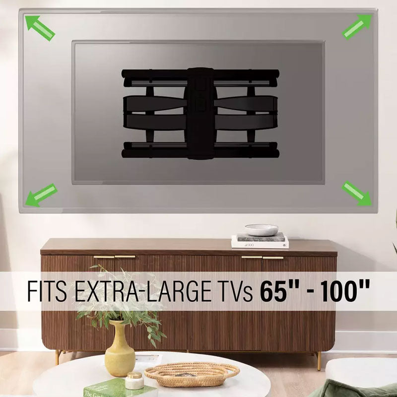 Sanus XL Advanced Full-Motion TV Wall Mount VXF830-B2, wall mount fitted to extra-large display