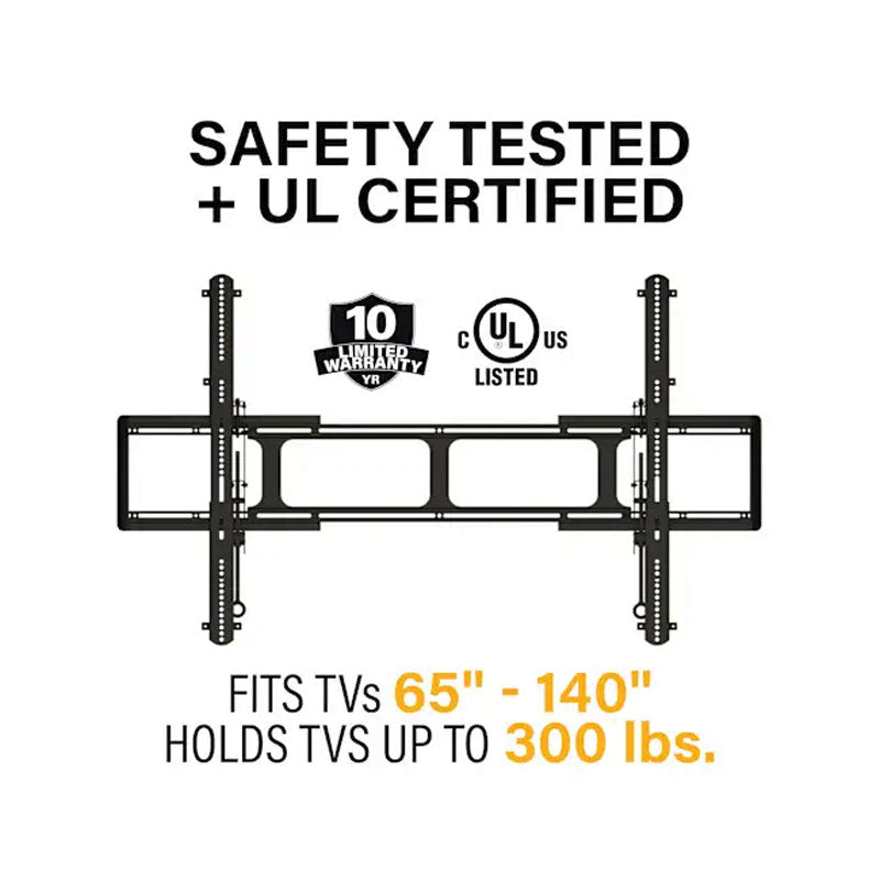 Sanus XXL Fixed TV Wall Mount VXL7-B2, wall mount safety load rating graphic