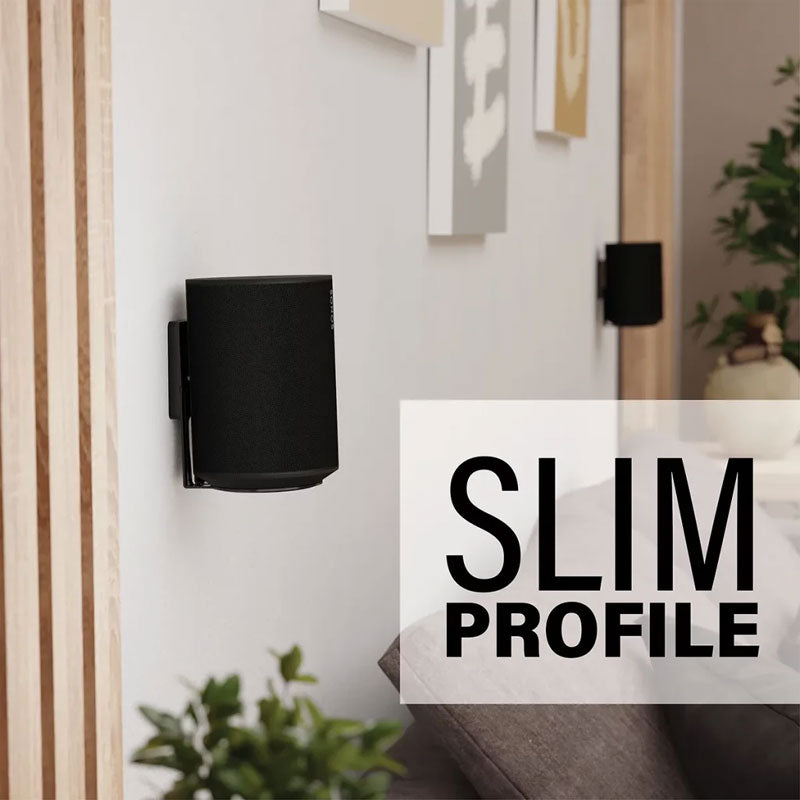 Sanus Fixed Speaker Wall Mounts WSFME12-B2, wall-mounted speaker slim side profile