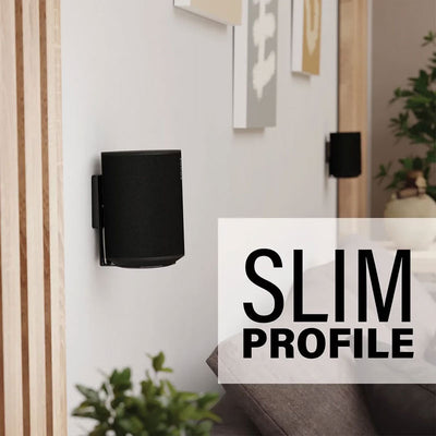 Sanus Fixed Speaker Wall Mounts WSFME12-B2, wall-mounted speaker slim side profile