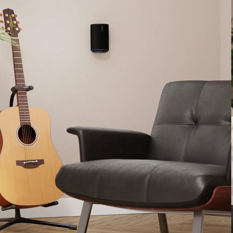 Sanus Fixed Speaker Wall Mount WSFME11-B2, wall-mounted speaker in living room