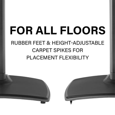 Sanus Fixed Speaker Stands WSS52-B2, floor stand rubber feet and carpet spikes