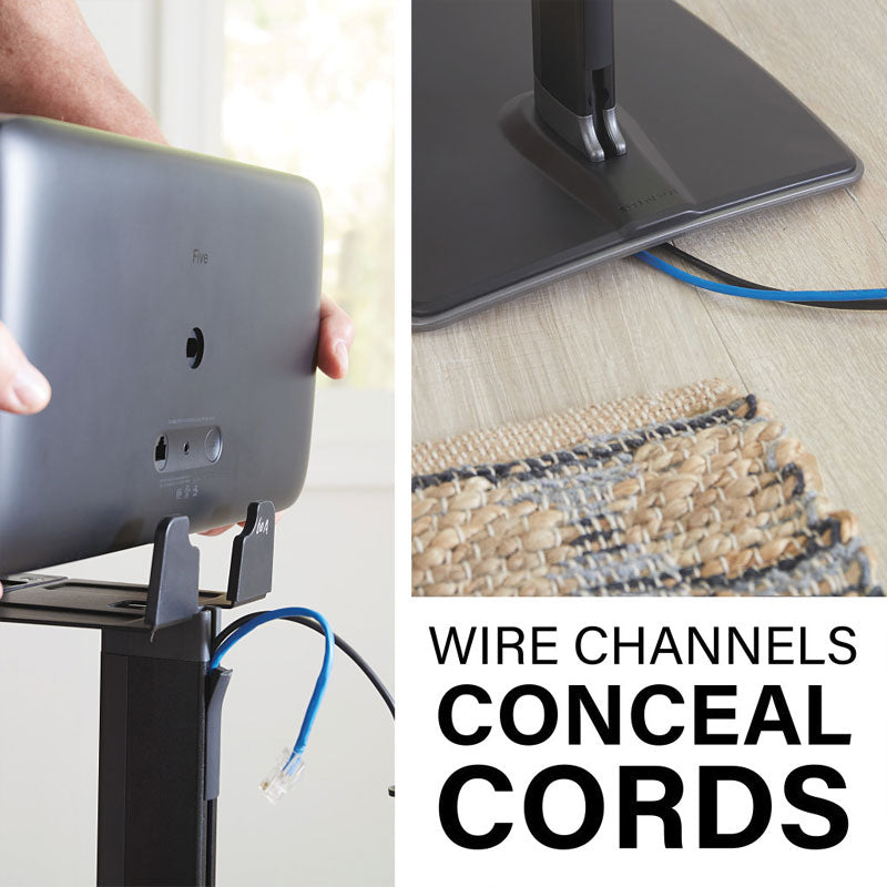 Sanus Fixed Speaker Stands WSS52-B2, speaker stand cable-management channels