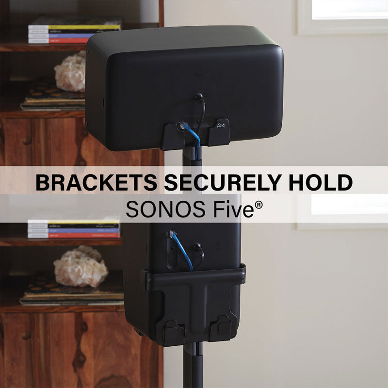 Sanus Fixed Speaker Stands WSS52-B2, speaker dock bracket front and rear detail