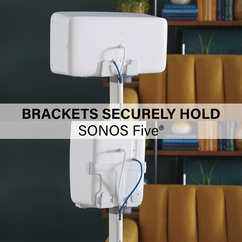 Sanus Fixed Speaker Stands WSS52-W2, Sonos Five secure mounting brackets
