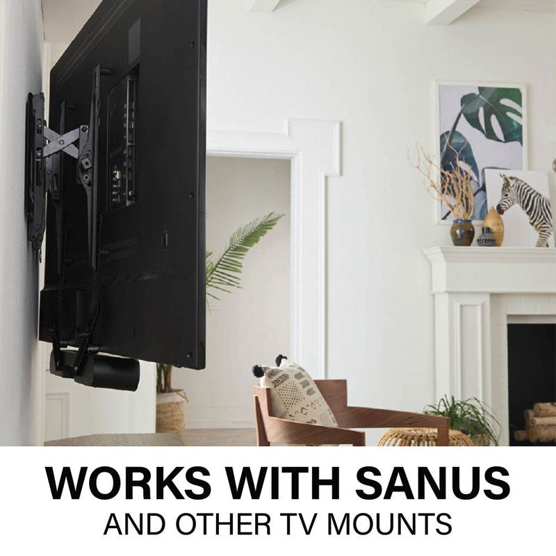 Sanus Soundbar TV Mount WSSAFM1-B2, soundbar bracket attached behind an existing TV mount