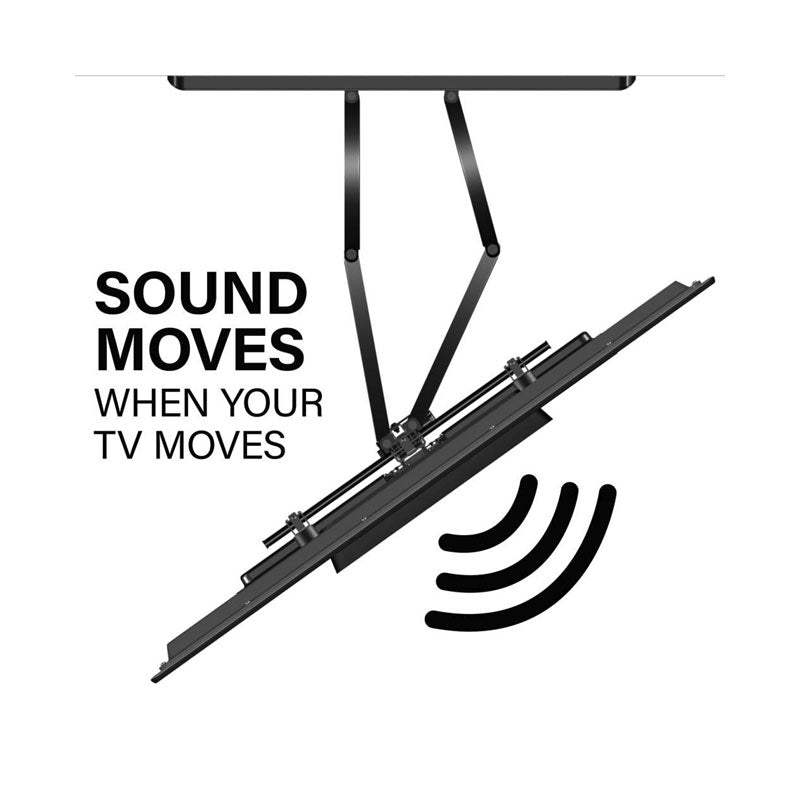 Sanus Soundbar TV Mount WSSAFM1-B2, soundbar bracket moving with an articulating TV mount