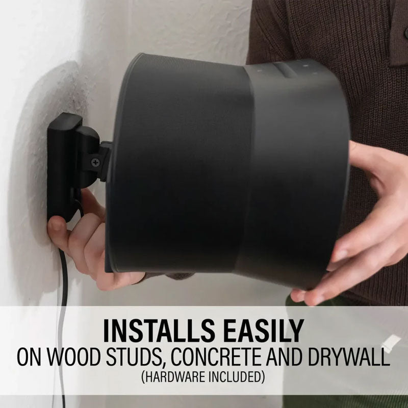 Sanus Adjustable Speaker Wall Mounts WSWME32-B2, speaker wall bracket installation demonstration