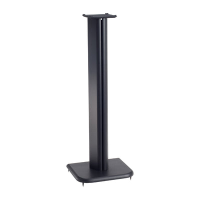 Sanus Basic Series Wood Speaker Stands BF31-B1, black floor-standing speaker stand without a speaker