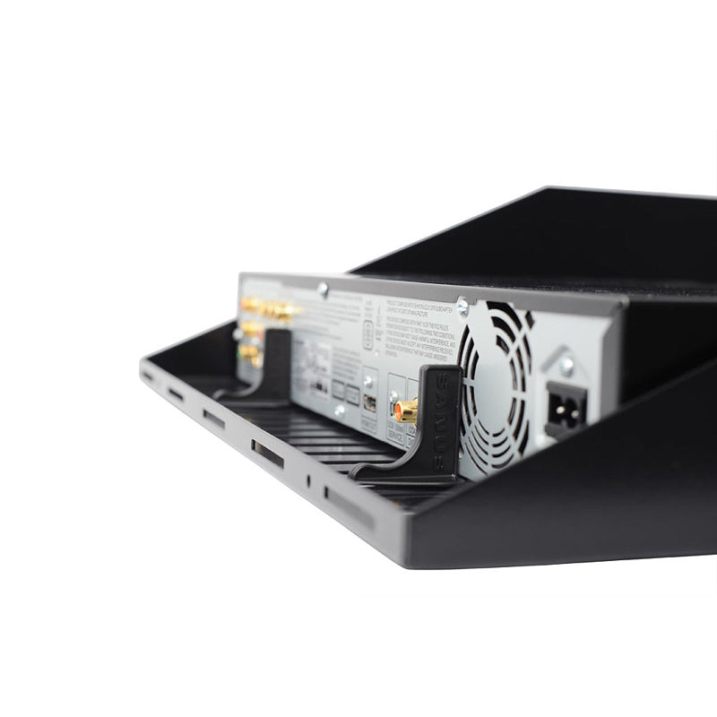 Sanus Vented Rack Utility Shelf CASH22-B1, rack shelf equipment secured with straps