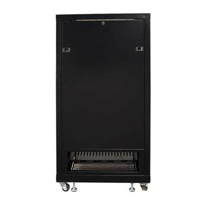 Sanus Component Series AV Rack CFR2127-B1, black equipment rack, rear view