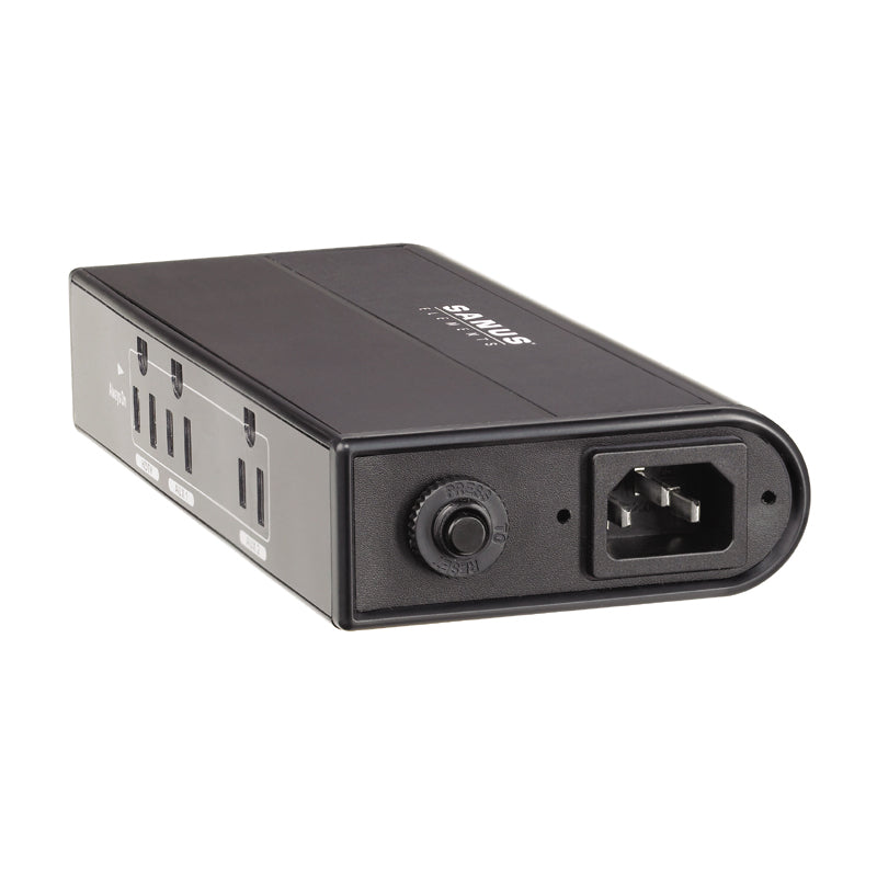 Sanus Flat Panel HD Power Conditioner and Surge Protector, ELM205-B1, surge protector AC power inlet