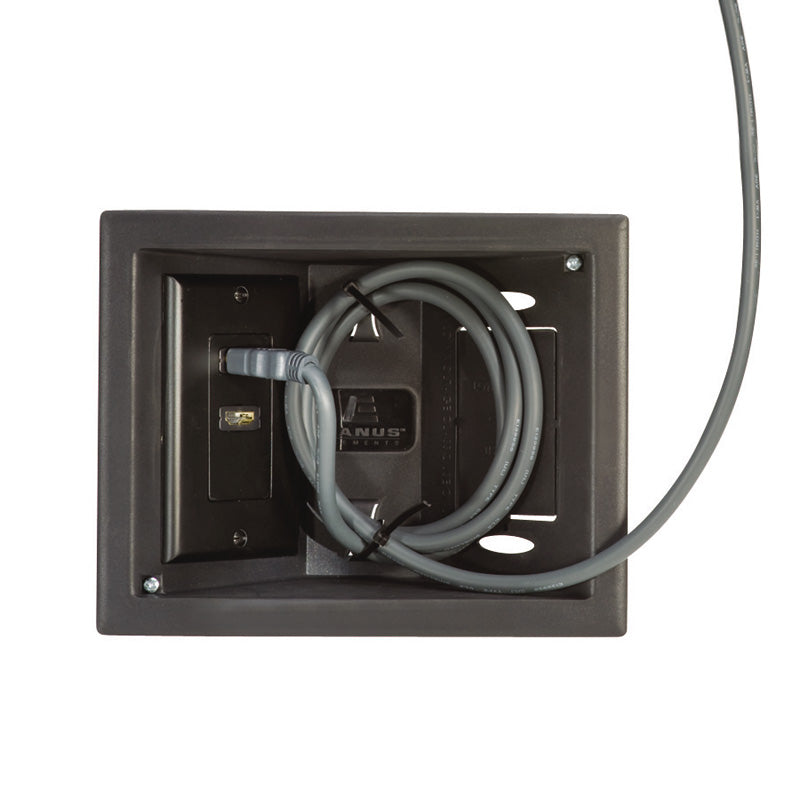 Sanus Elements In-Wall Low Voltage Box ELM803-B1, recessed power enclosure rear wiring view