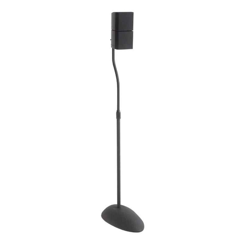 Sanus Adjustable Height Satellite Speaker Stands HTB3-B1, speaker floor stand front view