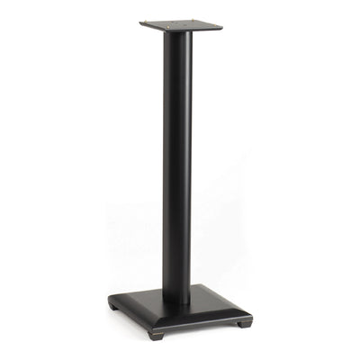 Sanus Natural Foundations Wood Speaker Stands NF30B, black speaker stand front view