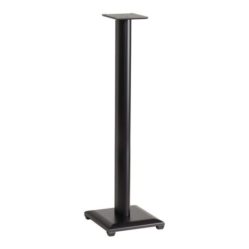 Sanus Natural Foundations Wood Speaker Stands NF36B, single black floor speaker stand