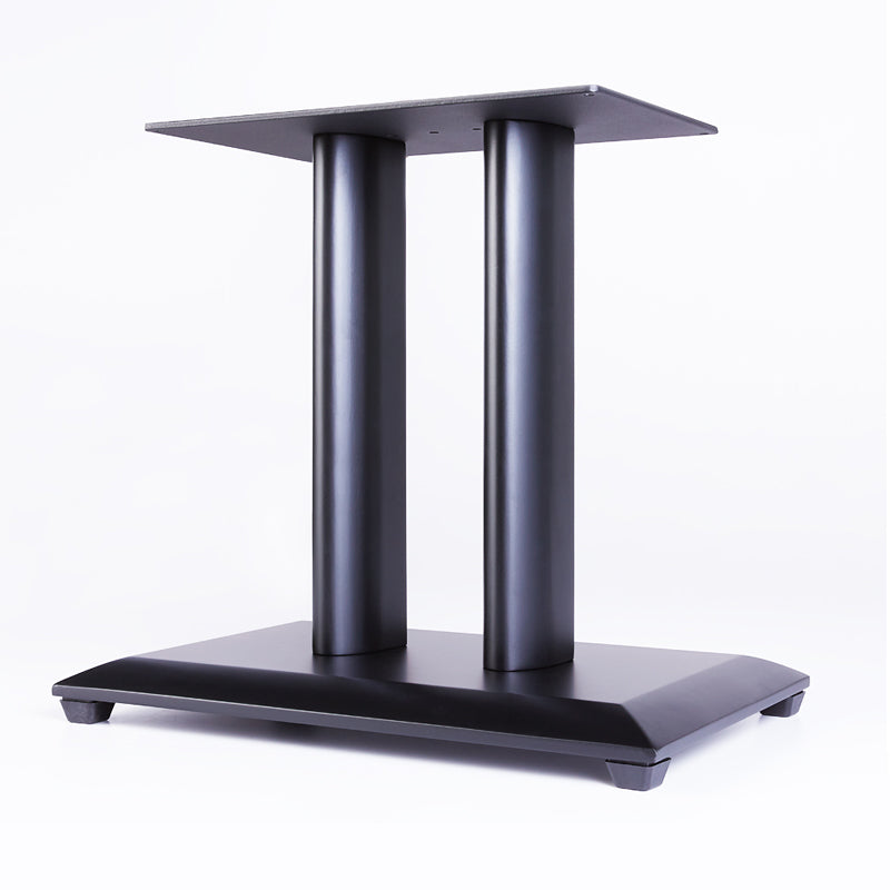 Sanus Natural Foundations Center Channel Speaker Stand NFC18B, black dual-column speaker stand front