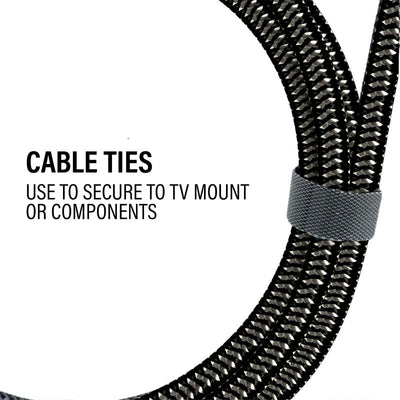 Sanus 4K Premium High Speed HDMI Cable SAC-20HDMI7, braided HDMI cable tie detail