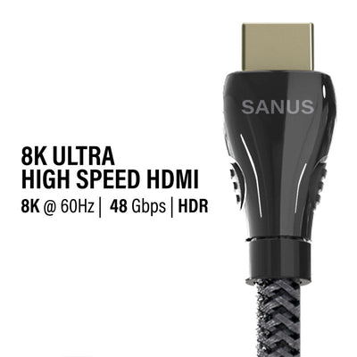 Sanus 8K Ultra High Speed HDMI Cable SAC-21HDMI4, HDMI cable connector and data rate features