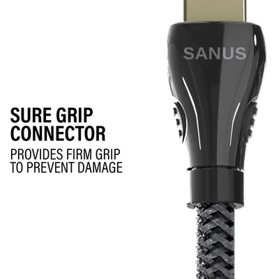 Sanus 8K Ultra High Speed HDMI Cable SAC-21HDMI4, HDMI cable sure-grip connector detail
