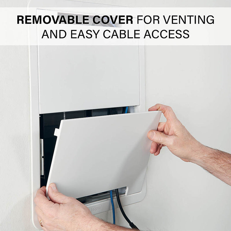 Sanus TV Media In-Wall Box SA-IWB17-W1, removable media box cover access