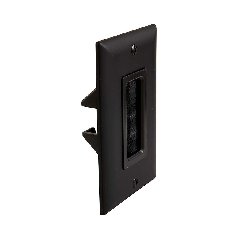 Sanus Cable Access Brush Wall Plate SA-IWCM1-B1, black brush wall plate side view