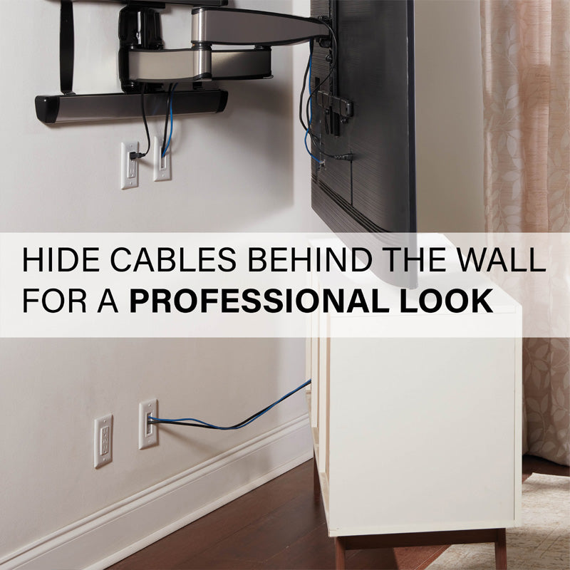 Sanus In-Wall Cable Management Kit SA-IWCM2-W1, behind-wall TV cable routing example