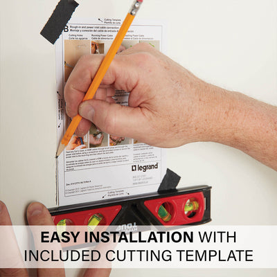 Sanus In-Wall TV Power and Cable Management Kit SA-IWP1-W1, cutting-template installation step