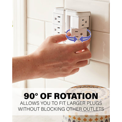 Sanus Surge Protector SA-OWSP42-W1, rotating outlet adapter adjustment demonstration