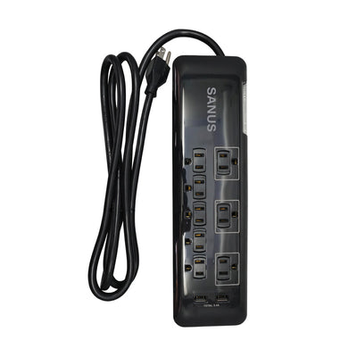 Sanus Surge Protected Power Strip (8 Outlet, 2 USB) SA-PS82-B1