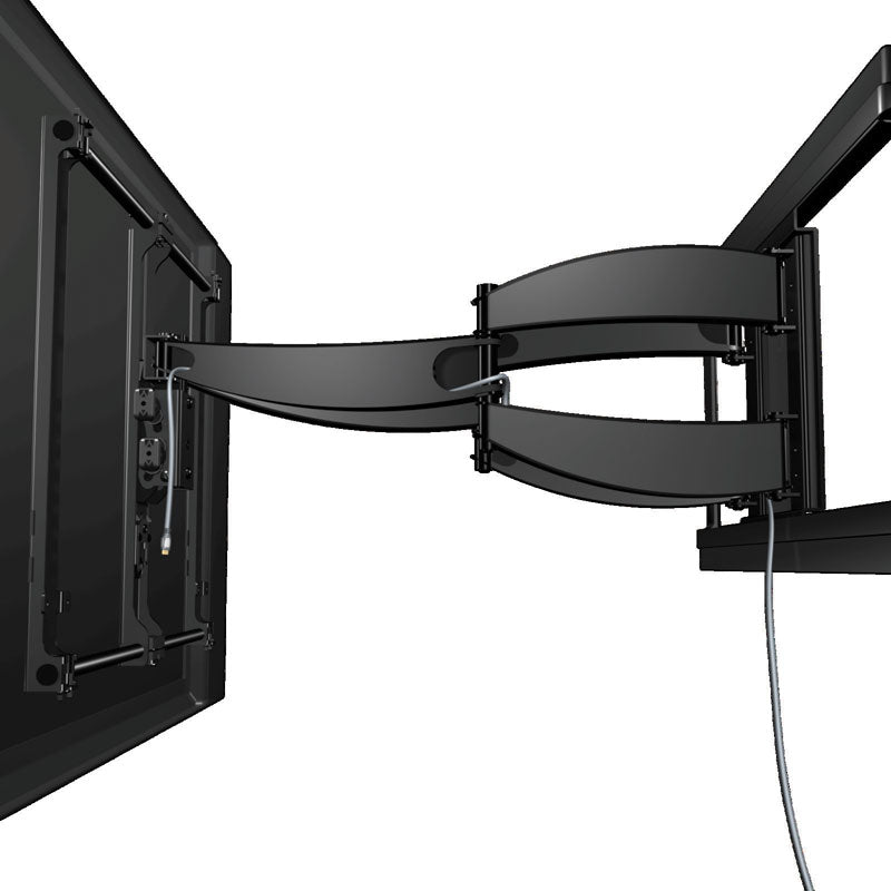 Sanus Large Full Motion TV Wall Mount VLF628-B1, full-motion TV wall mount extended with cable
