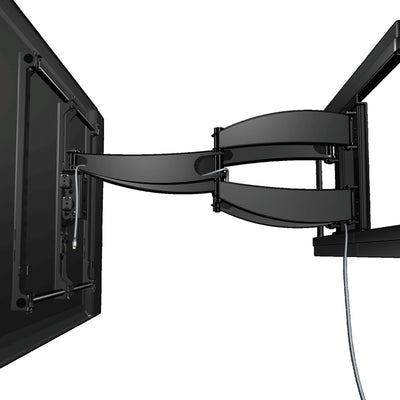 Sanus Large Full Motion TV Wall Mount VLF628-B1, full-motion TV wall mount extended with cable