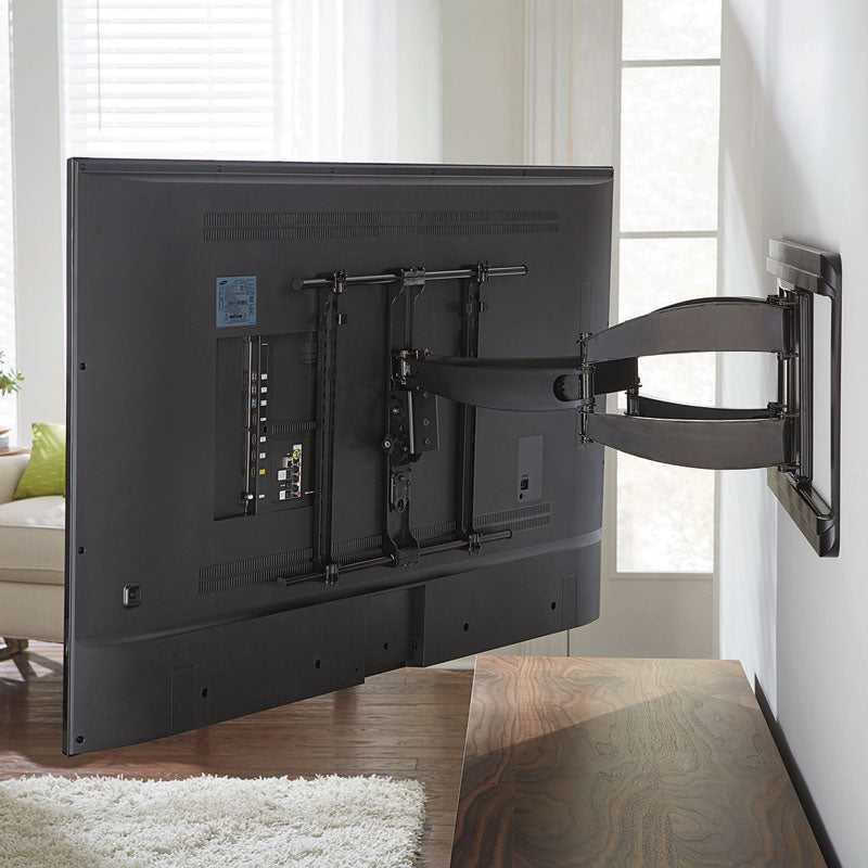 Sanus Large Full Motion TV Wall Mount VLF628-B1, full-motion TV wall mount rear angled view