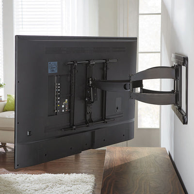 Sanus Large Full Motion TV Wall Mount VLF628-B1, full-motion TV wall mount rear angled view