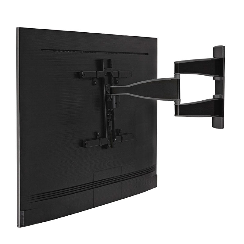 Sanus Medium Premium Full Motion TV Wall Mount VMF720-B2, articulating TV wall mount rear view with display